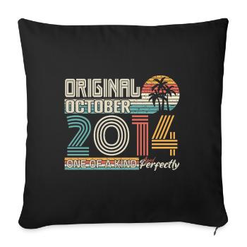 Oktober 2014 Geburtstag Oktober 2014 Geschenk 2014 - Sofakissenbezug 45 x 45 cm - Schwarz - Vorne