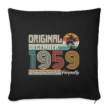 Décembre 1959 anniversaire December 1959 cadeau - Housse de coussin décorative 45 x 45 cm - noir - Devant