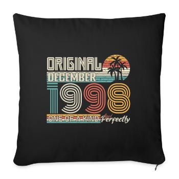 December 1998 Birthday December 1998 Gift - Sofa pillowcase 17,3'' x 17,3'' (45 x 45 cm) - black - Front