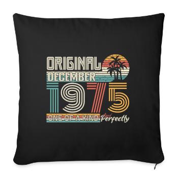 Décembre 1975 anniversaire December 1975 cadeau - Housse de coussin décorative 45 x 45 cm - noir - Devant