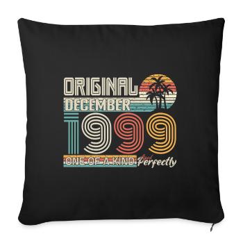 Décembre 1999 anniversaire December 1999 cadeau - Housse de coussin décorative 45 x 45 cm - noir - Devant