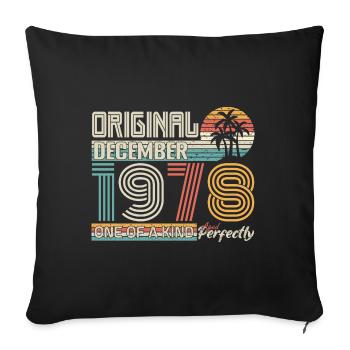 Décembre 1978 anniversaire December 1978 cadeau - Housse de coussin décorative 45 x 45 cm - noir - Devant