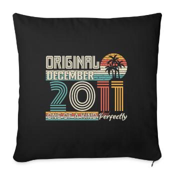 December 2011 Birthday December 2011 Gift - Sofa pillowcase 17,3'' x 17,3'' (45 x 45 cm) - black - Front