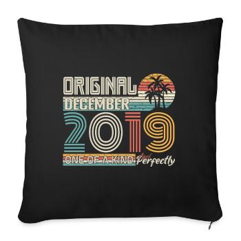 Dezember 2019 Geburtstag Dezember 2019 Geschenk - Sofakissenbezug 45 x 45 cm - Schwarz - Vorne