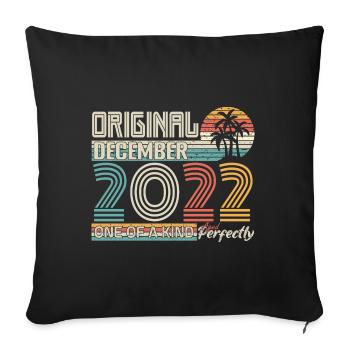 December 2022 Birthday December 2022 Gift - Sofa pillowcase 17,3'' x 17,3'' (45 x 45 cm) - black - Front
