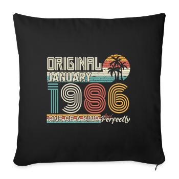 Janvier 1986 anniversaire Janvier 1986 cadeau - Housse de coussin décorative 45 x 45 cm - noir - Devant