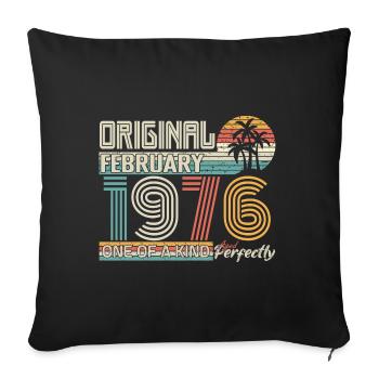 Février 1976 anniversaire Février 1976 cadeau - Housse de coussin décorative 45 x 45 cm - noir - Devant