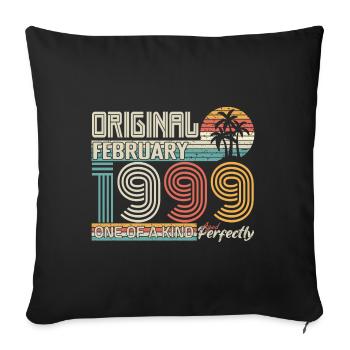 Février 1999 anniversaire Février 1999 cadeau - Housse de coussin décorative 45 x 45 cm - noir - Devant