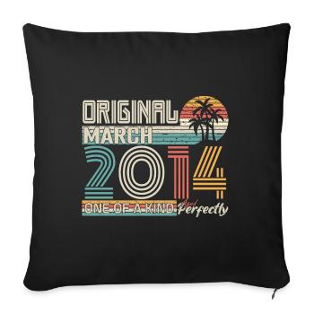 März 2014 Geburtstag März 2014 Geschenk - Sofakissenbezug 45 x 45 cm - Schwarz - Vorne