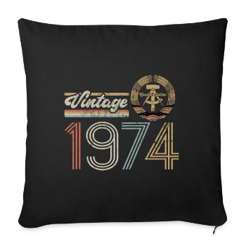 Édition Limitée Vintage, RDA, 1974 Anniversaire - Housse de coussin décorative 45 x 45 cm - noir - Devant