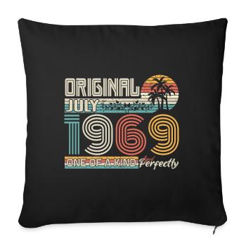 July 1969 Birthday July 1969 Gift - Sofa pillowcase 17,3'' x 17,3'' (45 x 45 cm) - black - Front