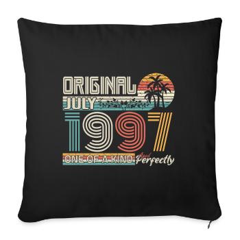 July 1997 Birthday July 1997 Gift - Sofa pillowcase 17,3'' x 17,3'' (45 x 45 cm) - black - Front