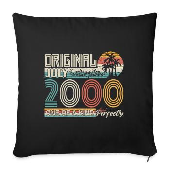 July 2000 Birthday July 2000 Gift - Sofa pillowcase 17,3'' x 17,3'' (45 x 45 cm) - black - Front