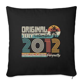 July 2012 Birthday July 2012 Gift - Sofa pillowcase 17,3'' x 17,3'' (45 x 45 cm) - black - Front