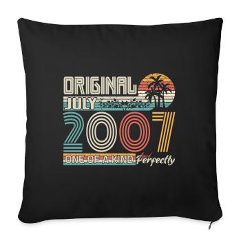 Juli 2007 Geburtstag Juli 2007 Geschenk - Sofakissenbezug 45 x 45 cm - Schwarz - Vorne
