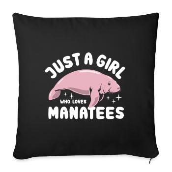 Just a girl who loves Manatees - Sofakissenbezug 45 x 45 cm - Schwarz - Vorne