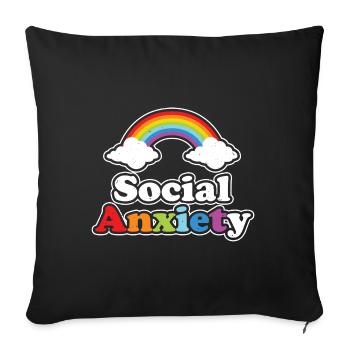 Social Anxiety Emo Clothes Aesthetic Soft Goth - Sofa pillowcase 17,3'' x 17,3'' (45 x 45 cm) - black - Front