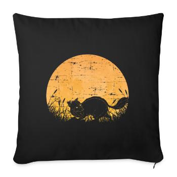 Ratons laveurs cadeau raton laveur - Housse de coussin décorative 45 x 45 cm - noir - Devant