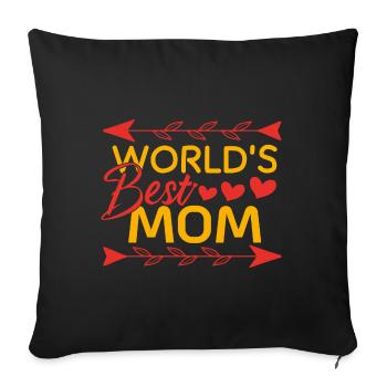 Fête des Mères maman et la meilleure cadeau maman - Housse de coussin décorative 45 x 45 cm - noir - Devant