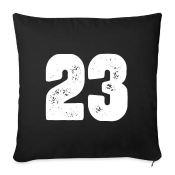 23 Maillot numéro - Housse de coussin décorative 45 x 45 cm - noir - Devant