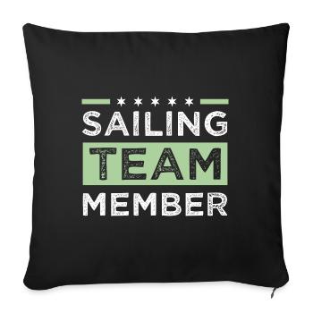 Équipe de voile - Housse de coussin décorative 45 x 45 cm - noir - Devant