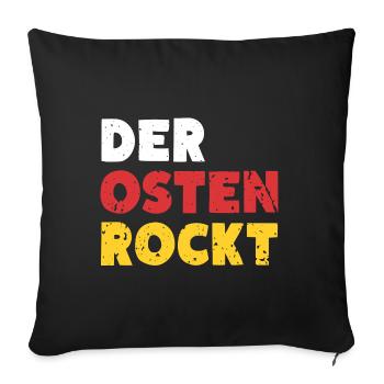 Der Osten Rockt Ossi Ostdeutschland - Sofakissenbezug 45 x 45 cm - Schwarz - Vorne