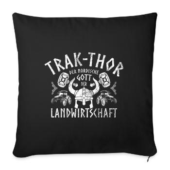 Trak Thor Der nordische Gott der Landwirtschaft - Sofakissenbezug 45 x 45 cm - Schwarz - Vorne