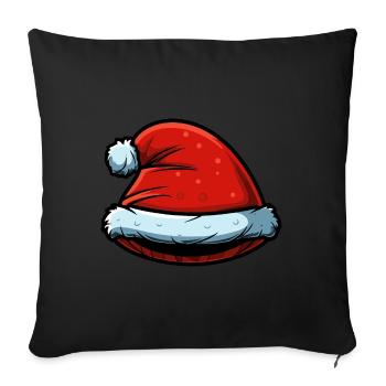 Bonnet de Noël Père Noël chapeau symbole - Housse de coussin décorative 45 x 45 cm - noir - Devant