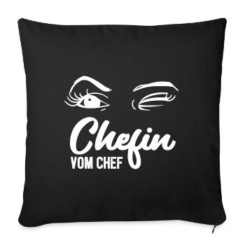 Chefin vom Chef - Geschäftsführer CEO Boss Leiter - Sofakissenbezug 45 x 45 cm - Schwarz - Vorne