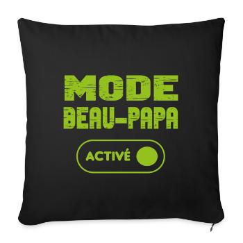 Mode beau-papa activé - Housse de coussin décorative 45 x 45 cm - noir - Devant