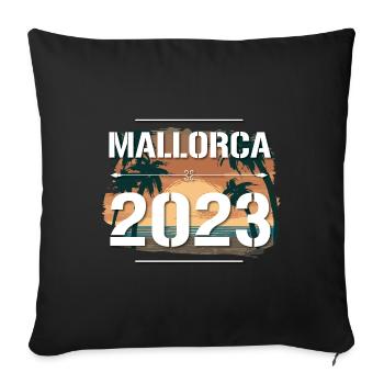 Majorque 2023 - Housse de coussin décorative 45 x 45 cm - noir - Devant