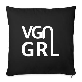 Vegan Girl | Woman, Vegan, Vegetables, Fruits - Sofa pillowcase 17,3'' x 17,3'' (45 x 45 cm) - black - Front
