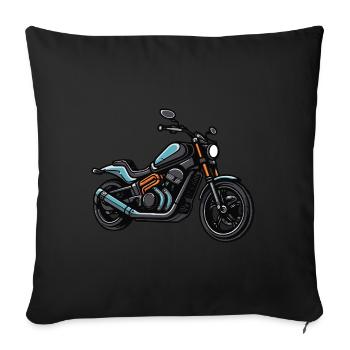 Motorcycle Biker - Sofa pillowcase 17,3'' x 17,3'' (45 x 45 cm) - black - Front