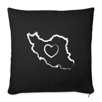 Iran Heart Cher Persan - Housse de coussin décorative 45 x 45 cm - noir - Devant