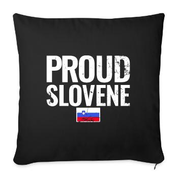 Slovénie Drapeau slovène Drapeau slovène Slovène - Housse de coussin décorative 45 x 45 cm - noir - Devant