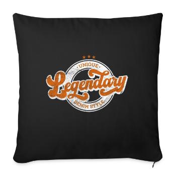 Unique legendary denim style vintage retro orange - Sofa pillowcase 17,3'' x 17,3'' (45 x 45 cm) - black - Front