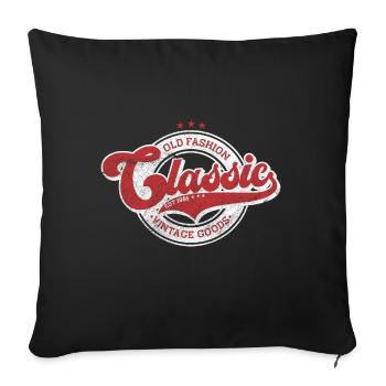 Classic old fashion denim vintage goods red - Sofa pillowcase 17,3'' x 17,3'' (45 x 45 cm) - black - Front