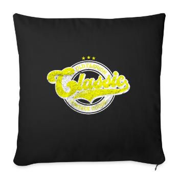 Classic old fashion denim vintage goods yellow - Sofa pillowcase 17,3'' x 17,3'' (45 x 45 cm) - black - Front