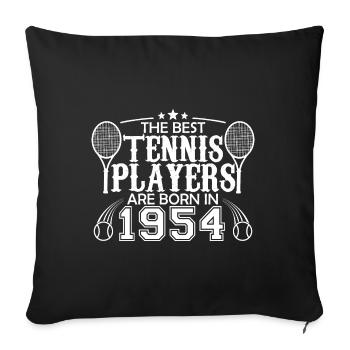 1954 joueur tennis | cadeau joueur de tennis 1954 - Housse de coussin décorative 45 x 45 cm - noir - Devant