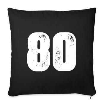 Maillot 80 numéro - Housse de coussin décorative 45 x 45 cm - noir - Devant