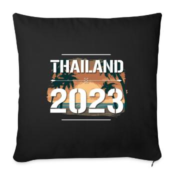 Thaïlande 2023 - Housse de coussin décorative 45 x 45 cm - noir - Devant