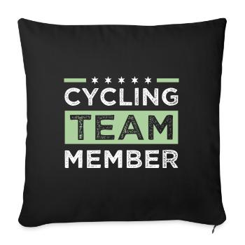 Cycling Team - Sofa pillowcase 17,3'' x 17,3'' (45 x 45 cm) - black - Front