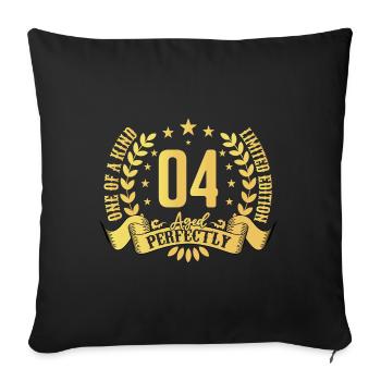4 years birthday gift 4 years - Sofa pillowcase 17,3'' x 17,3'' (45 x 45 cm) - black - Front