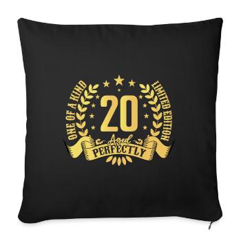 20 years birthday gift 20 years - Sofa pillowcase 17,3'' x 17,3'' (45 x 45 cm) - black - Front