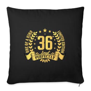 36 years birthday gift 36 years - Sofa pillowcase 17,3'' x 17,3'' (45 x 45 cm) - black - Front