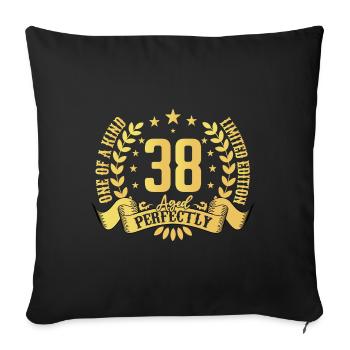 38 years birthday gift 38 years - Sofa pillowcase 17,3'' x 17,3'' (45 x 45 cm) - black - Front