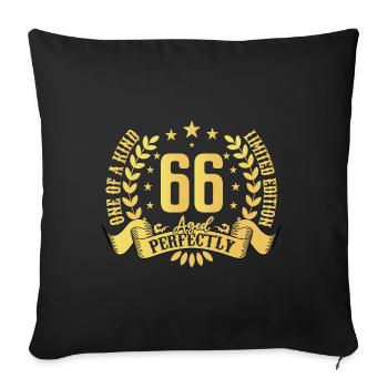 66 years birthday gift 66 years - Sofa pillowcase 17,3'' x 17,3'' (45 x 45 cm) - black - Front