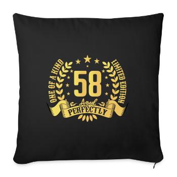 58 years birthday gift 58 years - Sofa pillowcase 17,3'' x 17,3'' (45 x 45 cm) - black - Front