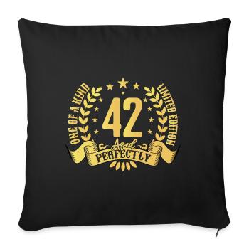 39 ans, anniversaire, anniversaire 39 ans, j'ai 3 - Housse de coussin décorative 45 x 45 cm - noir - Devant