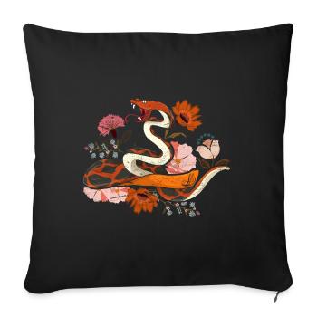 Animal Wildflowers Predator Gift Flowers Snake - Sofa pillowcase 17,3'' x 17,3'' (45 x 45 cm) - black - Front